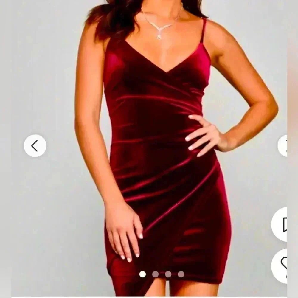 Guilty Pleasure asymmetrical bodycon Velvet Dress